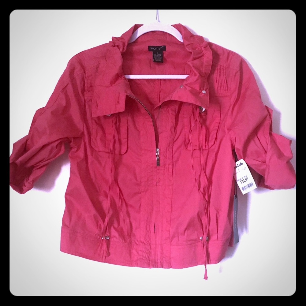 Womyn Coral Pink Light Spring jacket wind breaker